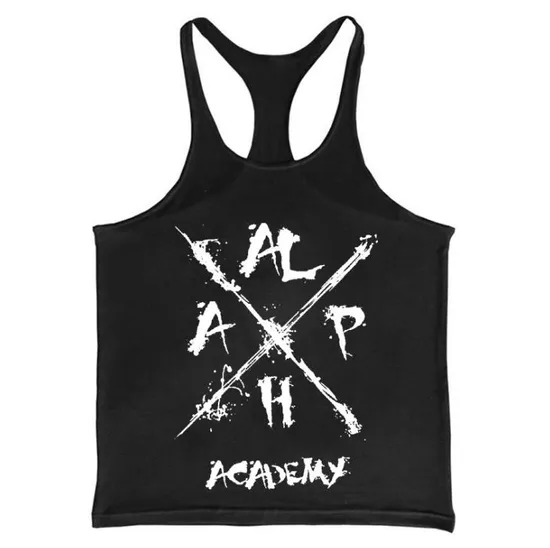 Summer New Fashion Design Stringer Fitness Printing Cotton Mens Muscle Tank Top with Your Logo