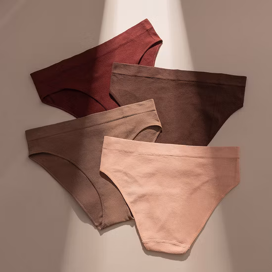 Solid Color Cotton Rib Fabric Mens Briefs