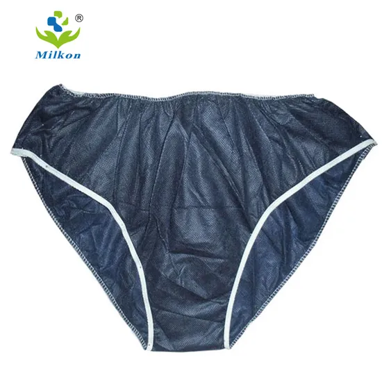 China Hot Sale Dark Blue Free Sample Nonwoven Mens Disposable Briefs for SPA 