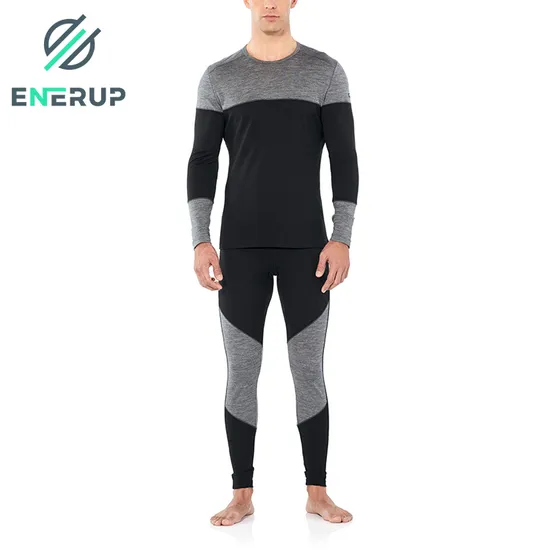 Enerup Wholesale Merino Wool Long Sleeve Top Mens Long Johns Flannel Blusas Camiseta De Manga Larga Tie Dye Thermal Underwear 