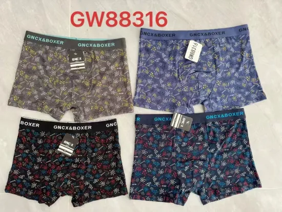 Best Selling Custom Logo Print Mens Boxer Underwear Soft Cotton Fabric U