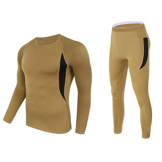 Yuemai Customized Winter Warm Fleece Mens Breathable Thermal Underwear Sports Long Johns Suit 