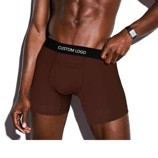 Custom Boxer Briefs Mens Underwear Men Soft Cotton Long Leg Stretchy High Waist Men′s Boxer Underwear with Different Colors 