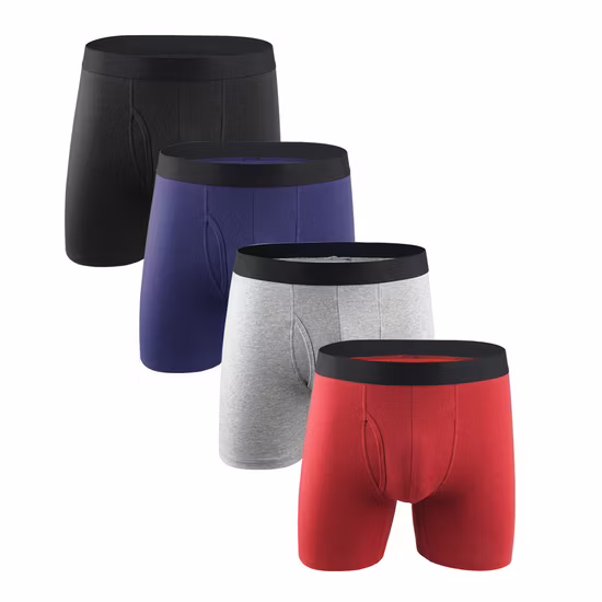 Factory Wholesale Soft Comfortable Cotton Polyester Spandex Mens Underwear Boxer Briefs